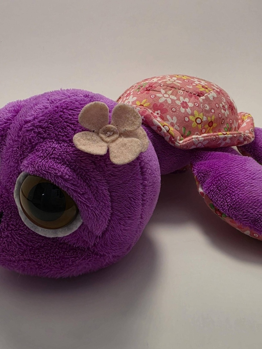 Russ "Petal" the Purple Turtle Stuffed Toy with Flower (8 inch)